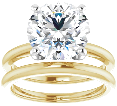 Sužadėtuvių Žiedas „Solitaire“ 585 Baltojo Ir Geltonojo Aukso Round 10mm (8)