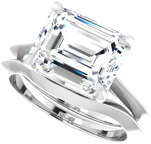 Sužadėtuvių Žiedas „Solitaire“ 950 Platinos Emerald 10mm x 8mm (9)