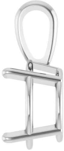 14K White 11 mm Round 4-Prong Pendant Mounting (3)