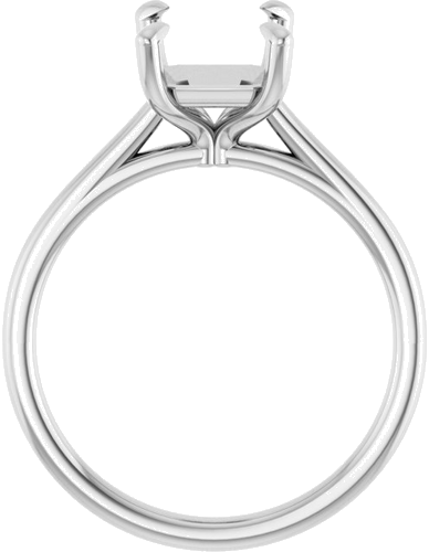 14K White  9x7 mm Emerald Solitaire Engagement Ring Mounting (2)