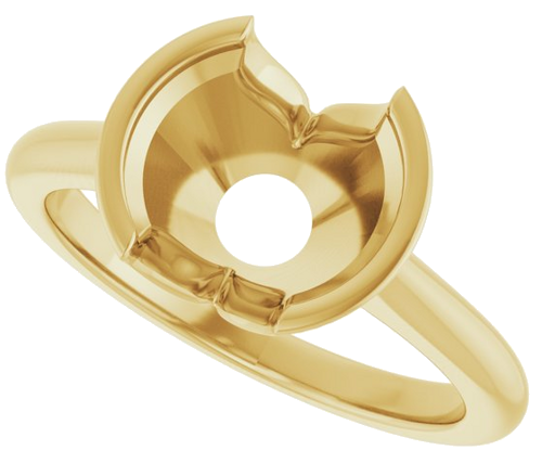 14K Yellow 9 mm Round Solitaire Engagement Ring Mounting (4)