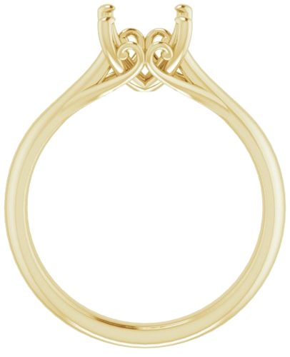 14K Yellow  9x7 mm Oval Solitaire Engagement Ring Mounting (2)