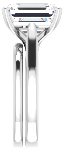 14K White 11x9 mm Emerald Engagement Ring Mounting (9)