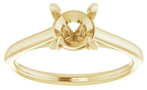 14K Yellow  6.5 mm Round Solitaire Engagement Ring Mounting (3)