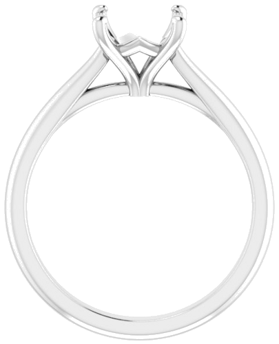 Platinum 6 mm Square Solitaire Engagement Ring Mounting (2)