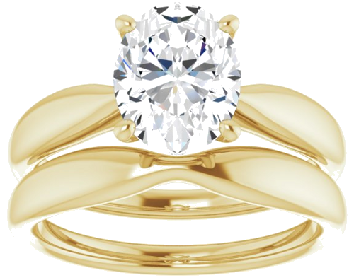 Sužadėtuvių Žiedas „Solitaire“ 585 Geltonojo Aukso Oval 9mm x 7mm (8)