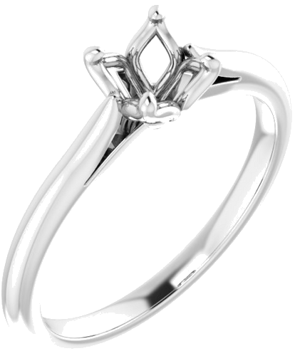 14K White  5.5 mm Round Solitaire Engagement Ring Mounting (1)