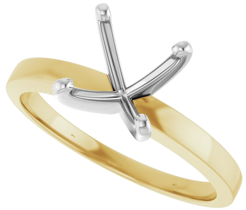 Sužadėtuvių Žiedas „Solitaire“ 585 Baltojo Ir Geltonojo Aukso Round 7.8mm x 8.6mm (5)