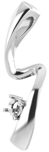 Pakabukas „Freeform Solitaire“ 585 Baltojo Aukso Round 3mm (2)