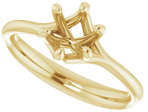 14K Yellow 6 mm Round Engagement Ring Mounting (5)