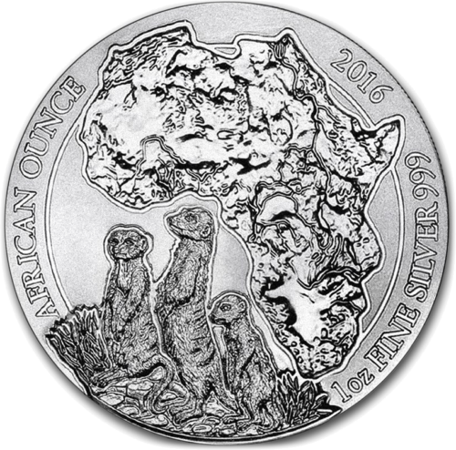 2016 Meerkat, Rwanda, 50 francs, 1 oz silver coin (2)