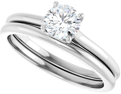14K White  5.2 mm Round Solitaire Engagement Ring Mounting (10)