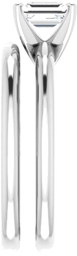 14K White  6x4 mm Emerald Solitaire Engagement Ring Mounting (9)