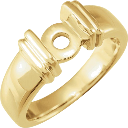 14K Yellow 5.2 mm Round Solitaire Engagement Ring Mounting (1)