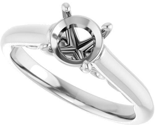 Sužadėtuvių Žiedas „Solitaire“ 585 Baltojo Aukso Round 6.5mm (5)