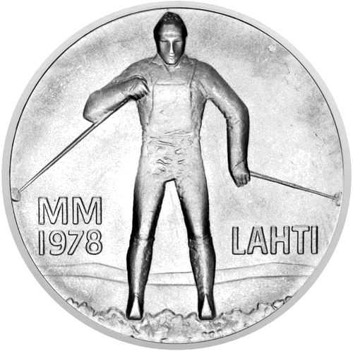 25 Markkaa LAHTI Ski Championships 1978 Finland Silver Coin (1)