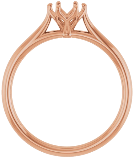 Sužadėtuvių Žiedas „Solitaire“ 585 Rožinis Aukso Round 5.2mm (2)