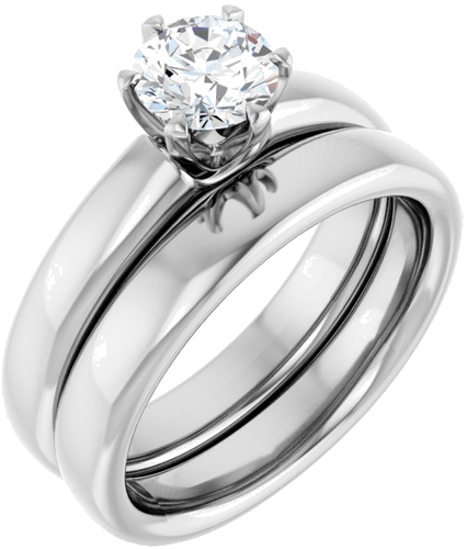 Sužadėtuvių Žiedas „Solitaire“ 585 Baltojo Aukso Round 5.8mm (6)