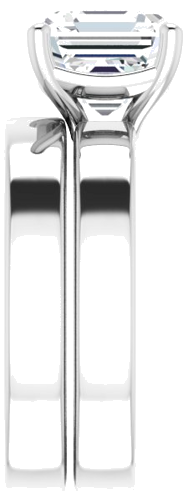 14K White 8 mm Asscher Solitaire Engagement Ring Mounting (9)