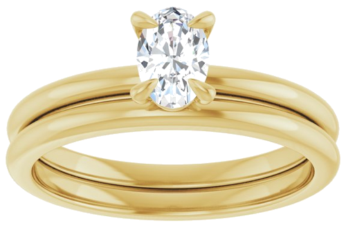 14K Yellow  6x4 mm Oval Solitaire Engagement Ring Mounting (8)