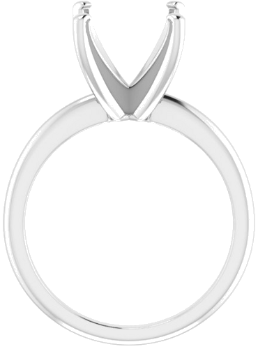 14K White  8 mm Square Solitaire Engagement Ring Mounting (2)