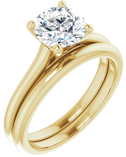 14K Yellow 7 mm Round Solitaire Engagement Ring Mounting (6)