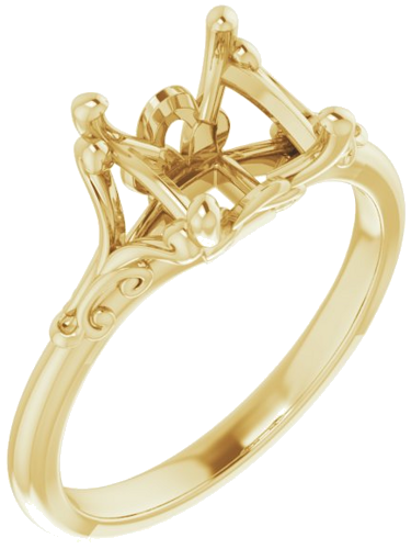 Sužadėtuvių Žiedas „Solitaire“ 585 Geltonojo Aukso Square 6mm (1)