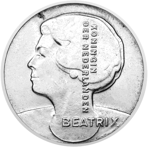 10 guldeni Beatrixs Jans Stens 1996 Nīderlande sudraba monēta (2)