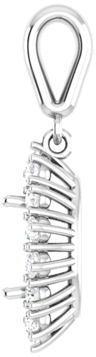 14K White 9x7 mm Oval 3 8 CTW Natural Diamond Semi-Set Pendant (3)