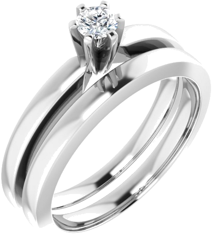 10K White 3.4 mm Round Solitaire Engagement Ring Mounting (6)