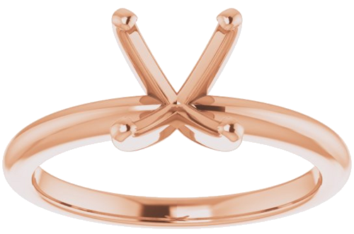 14K Rose  9x7 mm Oval Solitaire Engagement Ring Mounting (3)