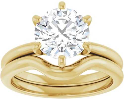 Sužadėtuvių Žiedas „Solitaire“ 585 Geltonojo Aukso Round 8.2mm (8)