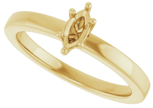 Sužadėtuvių Žiedas „Solitaire“ 585 Geltonojo Aukso Marquise 6mm x 3mm (5)