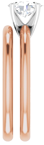 Sužadėtuvių Žiedas „Solitaire“ 585 Baltojo Ir Rožinis Aukso Oval 7mm x 5mm (9)