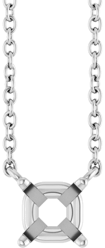 Pakabukas „Solitaire“ 585 Baltojo Aukso Square 4mm (1)