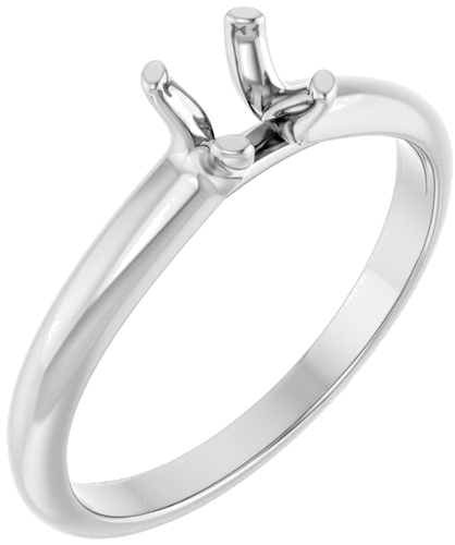 14K White 5.2 mm Round Solitaire Engagement Ring Mounting (1)