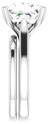 14K White 9 mm Square Engagement Ring Mounting (9)