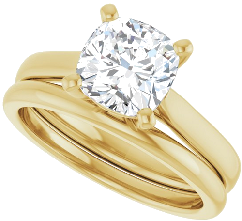 14K Yellow 7 mm Cushion Engagement Ring Mounting (10)