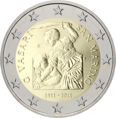 2011 Сан-Марино Джорджо Вазари монета 2 евро (3)