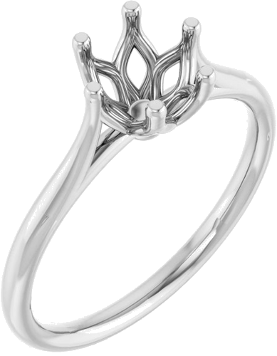 Sužadėtuvių Žiedas „Solitaire“ 585 Baltojo Aukso Cushion 6mm (1)