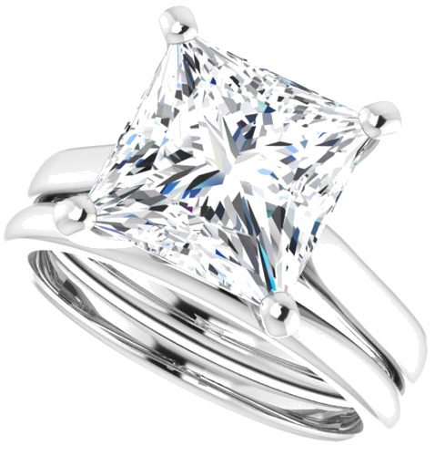 14K White 9 mm Square Engagement Ring Mounting (10)