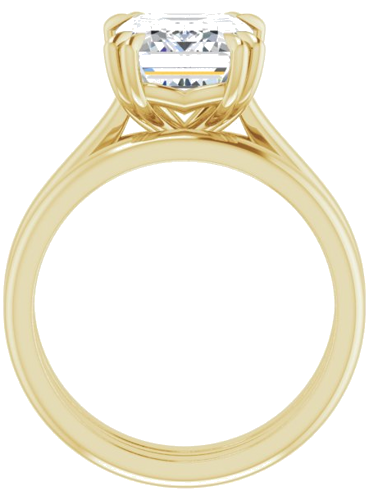 14K Yellow 10x8 mm Emerald Solitaire Engagement Ring Mounting (7)