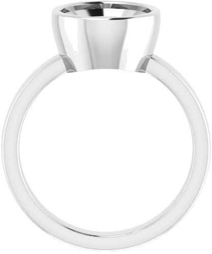 14K White 11x9 mm Oval Solitaire Engagement Ring Mounting (2)