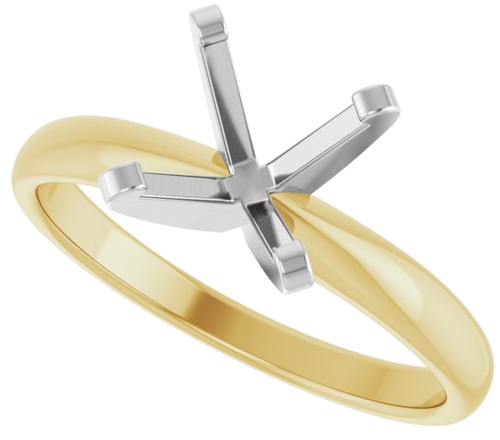 14K Yellow White 7.8-8.6 mm Round Solitaire Engagement Ring Mounting (5)