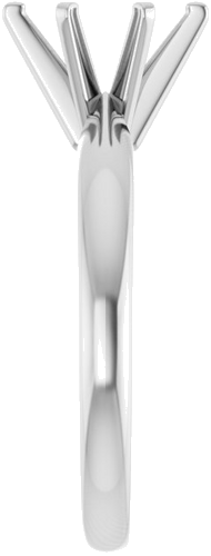 14K White 8 x 6 mm Oval Solitaire Engagement Ring Mounting (4)