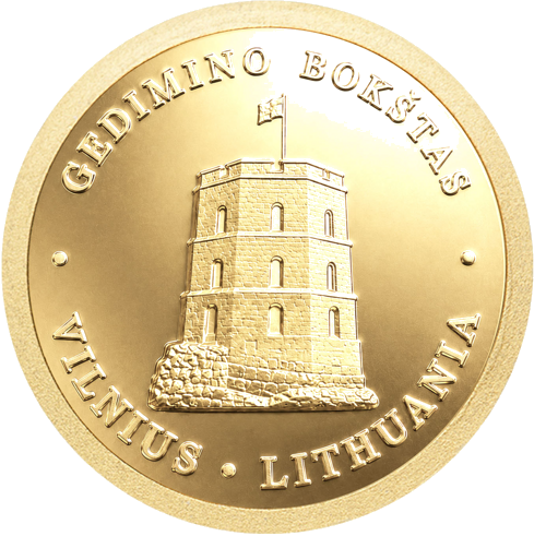 1/25 oz Gedimina tornis 2016 Niue zelta monēta (1)
