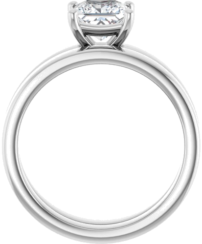 10K White 5.5 mm Square Solitaire Engagement Ring Mounting (7)