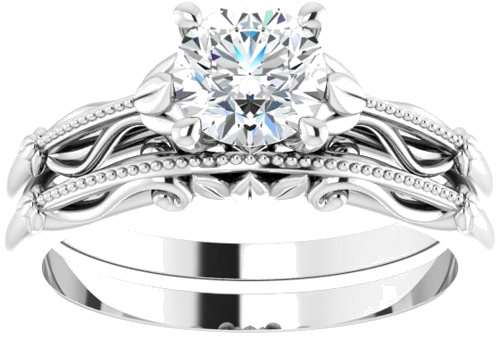 Sužadėtuvių Žiedas „Sculptural-Inspired Solitaire“ 585 Baltojo Aukso Round 5.8mm (8)