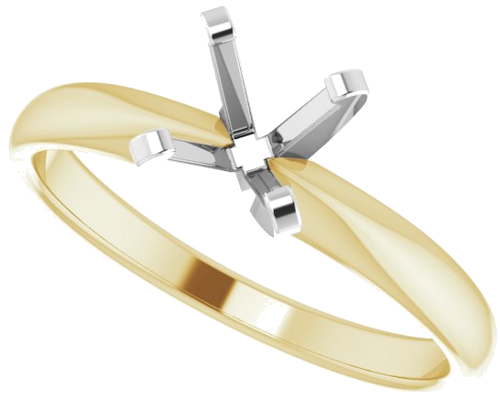14K Yellow White 5.7-6.0 mm Round Solitaire Engagement Ring Mounting (5)