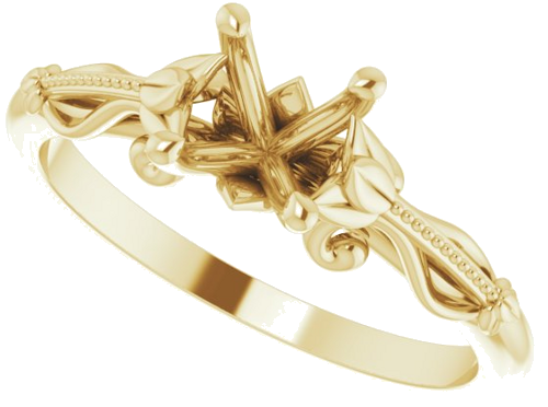 Sužadėtuvių Žiedas „Sculptural-Inspired Solitaire“ 585 Geltonojo Aukso Round 5.8mm (5)